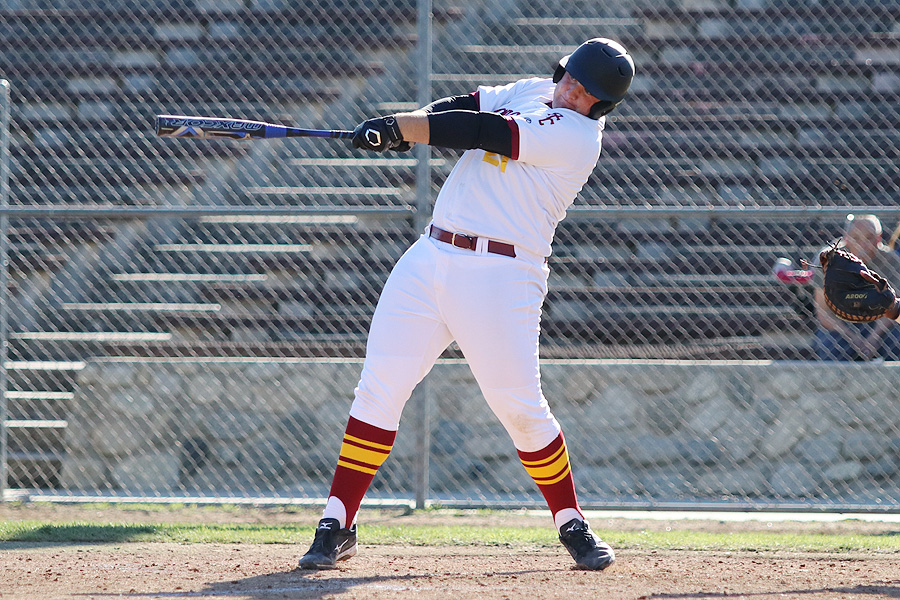 Lancer Jeremy Conant currently leads the state in hitting with a .491 average after 15 games, photo by Richard Quinton.