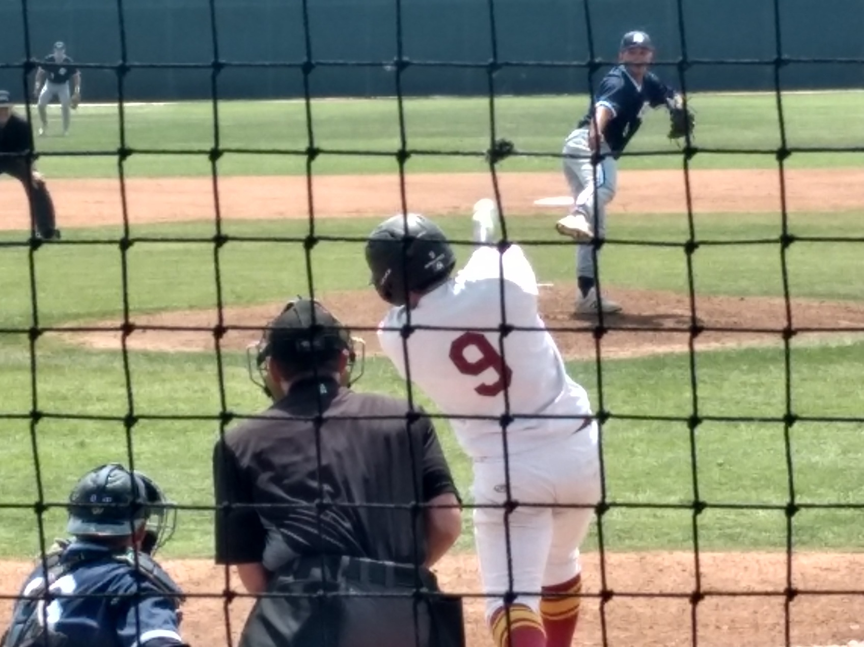 Lancers catcher Cole Pilar takes a cut in Saturday's regional playoff loss at El Camino College.