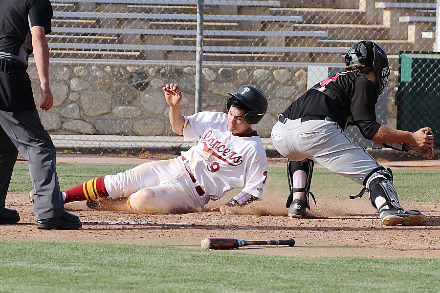 Cole Pillar has been a strong hitter and defender as the Lancers starting catcher this season, photo by Richard Quinton.