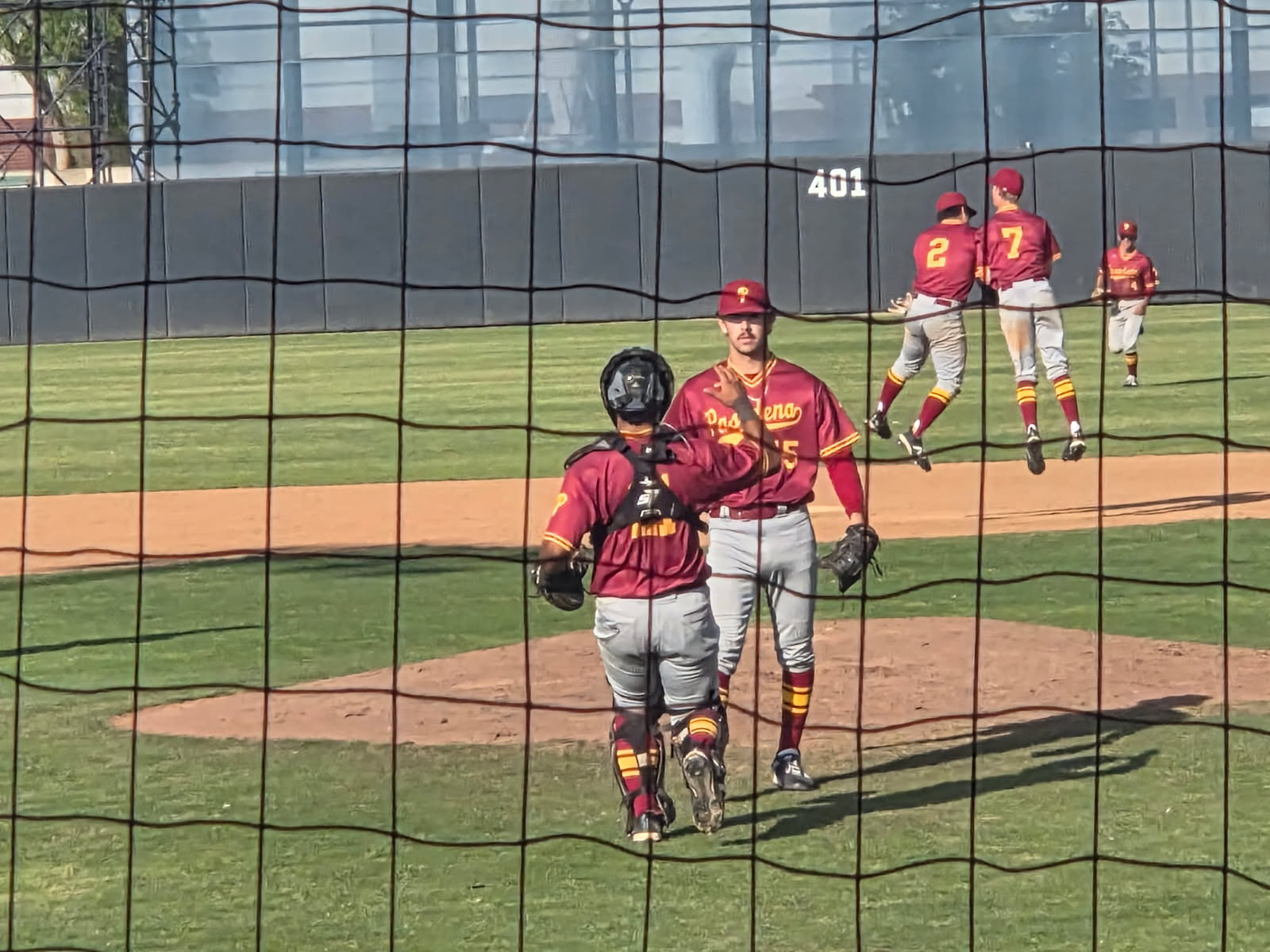 Sergio Robles gets the congrats after PCC finished off a win v. Compton.
