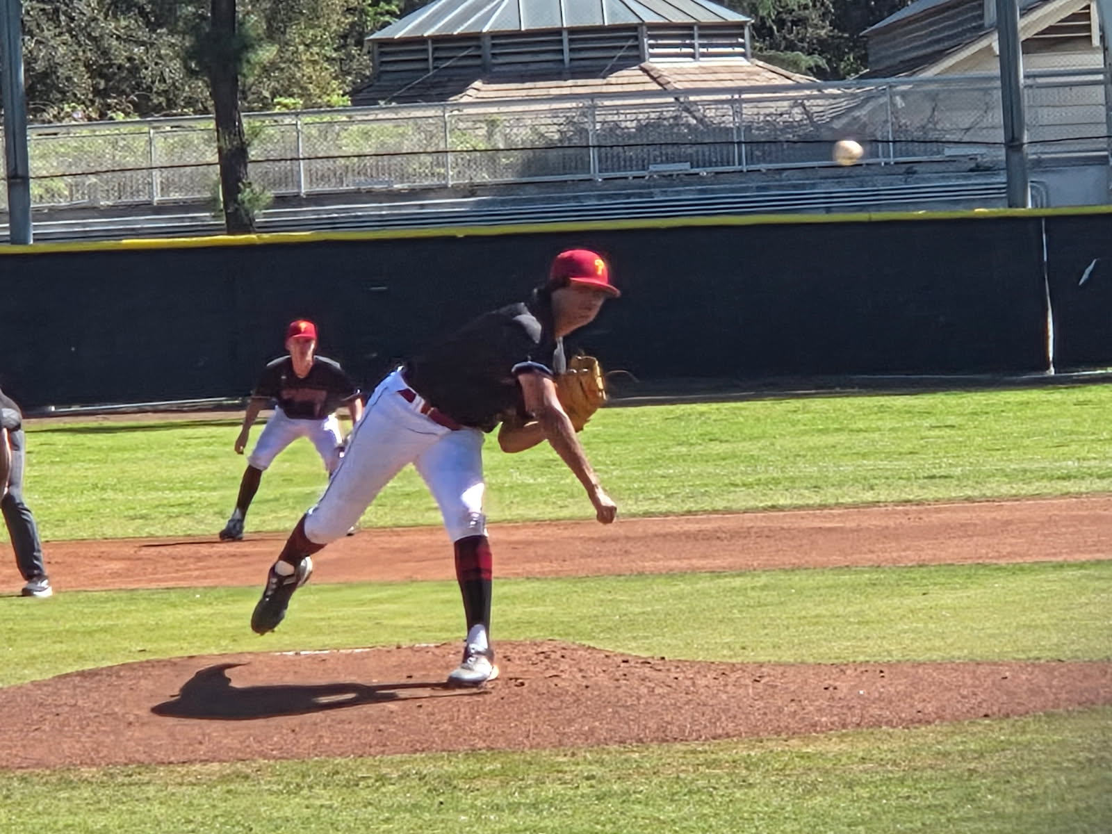Jonathan Bracamonte fires a pitch during his shutout performance on Saturday.