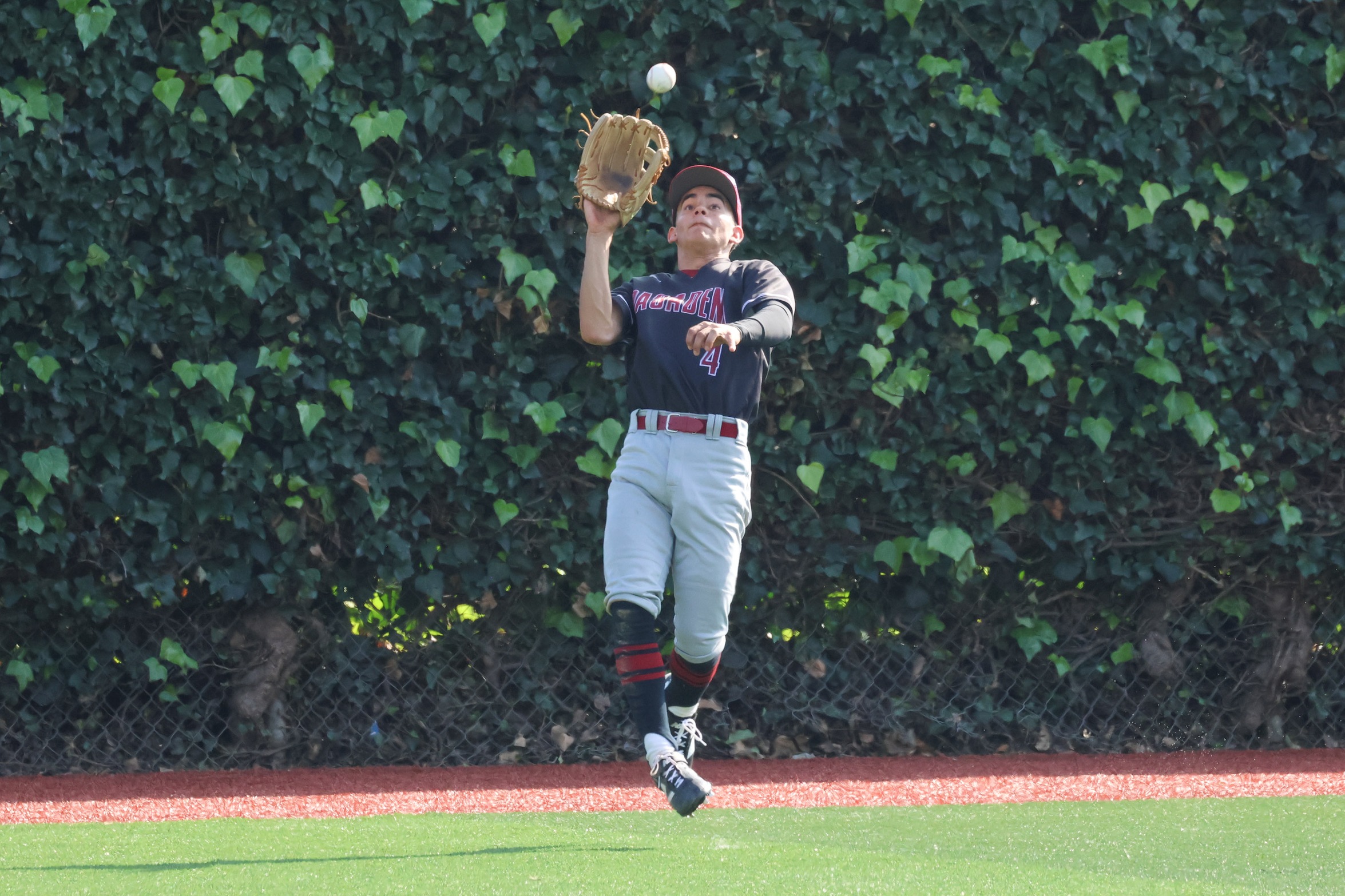 Xiovany Ochoa makes the catch in center field during PCC's win at Citrus Saturday (photo by Richard Quinton).