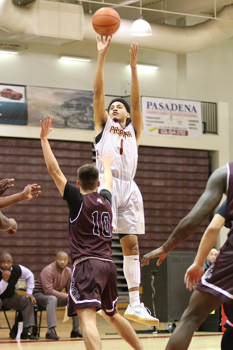Josiah Woods needs six more points to join the Lancers 500-point club for his career. He shoots one of his 3-pointers during Wednesday's win, photo by Richard Quinton.
