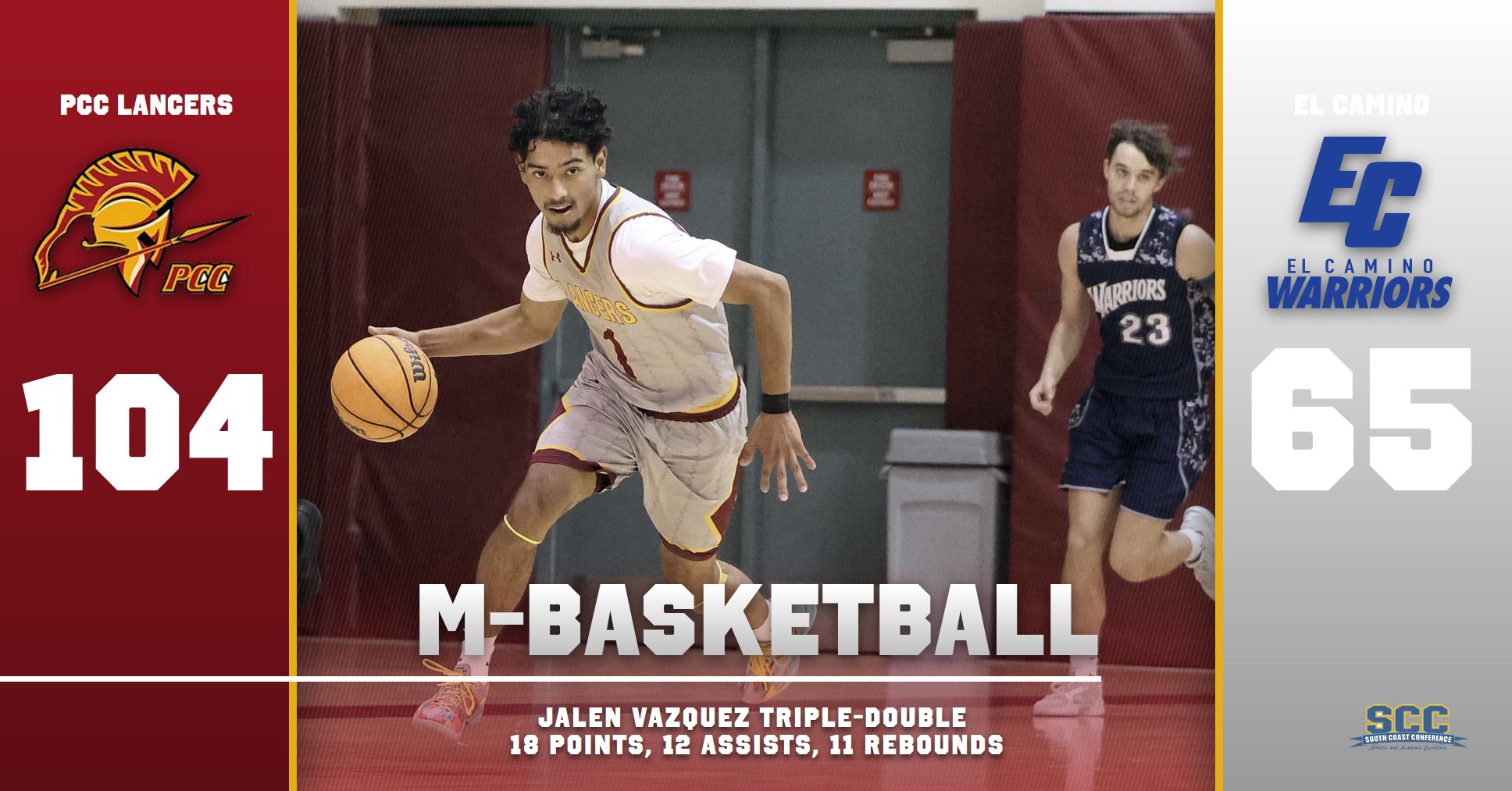 Vazquez' Historic Triple-Double Highlights Men's Basketball Season-Opening Win