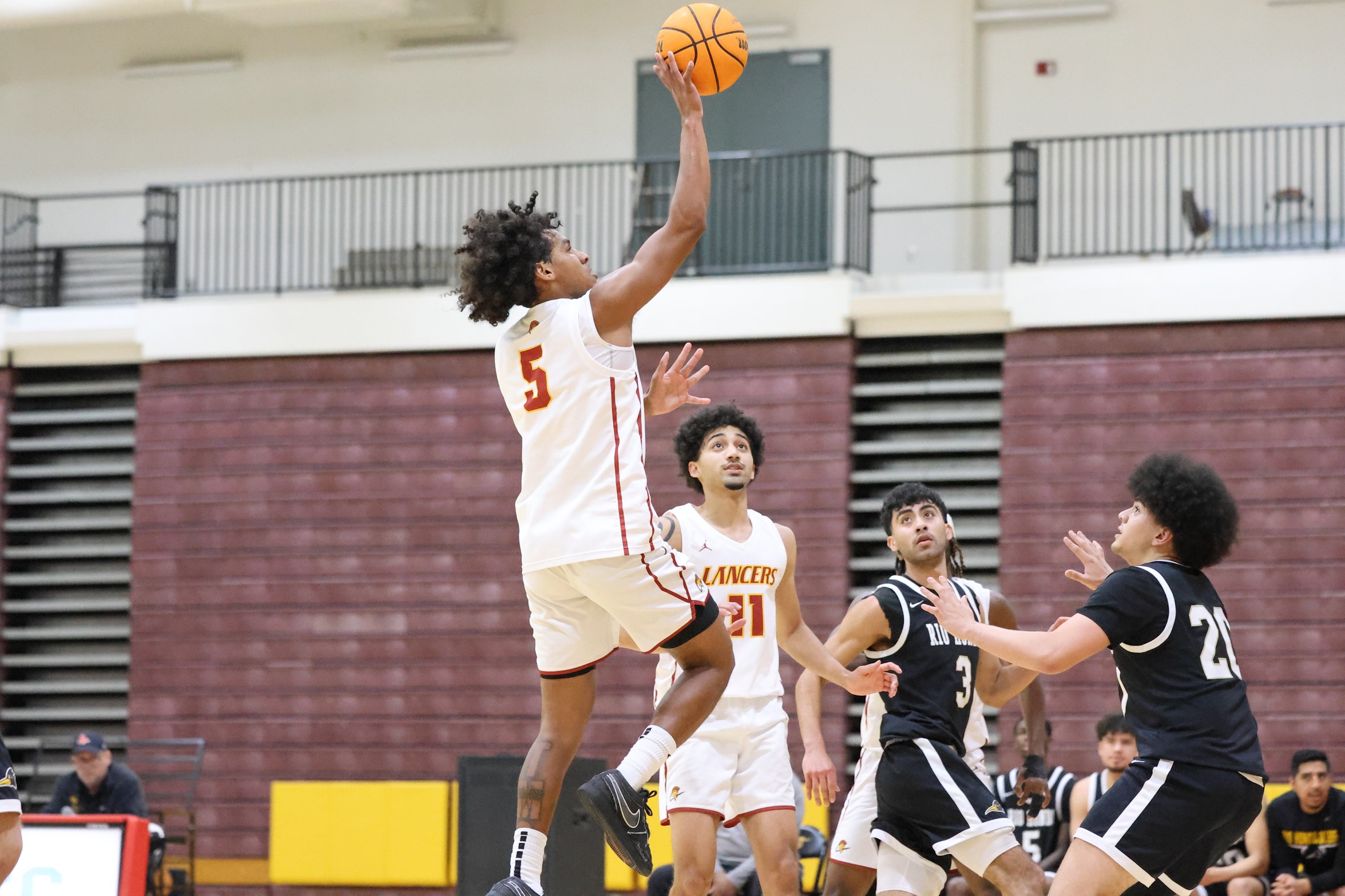 Gor-el Zollicoffer shoots a short jumper during PCC's win over Rio Hondo on Wednesday (photo by Richard Quinton).