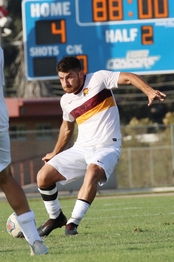 Lancer Romio Sislian, who scored a goal on Friday, in action in a game earlier this year.