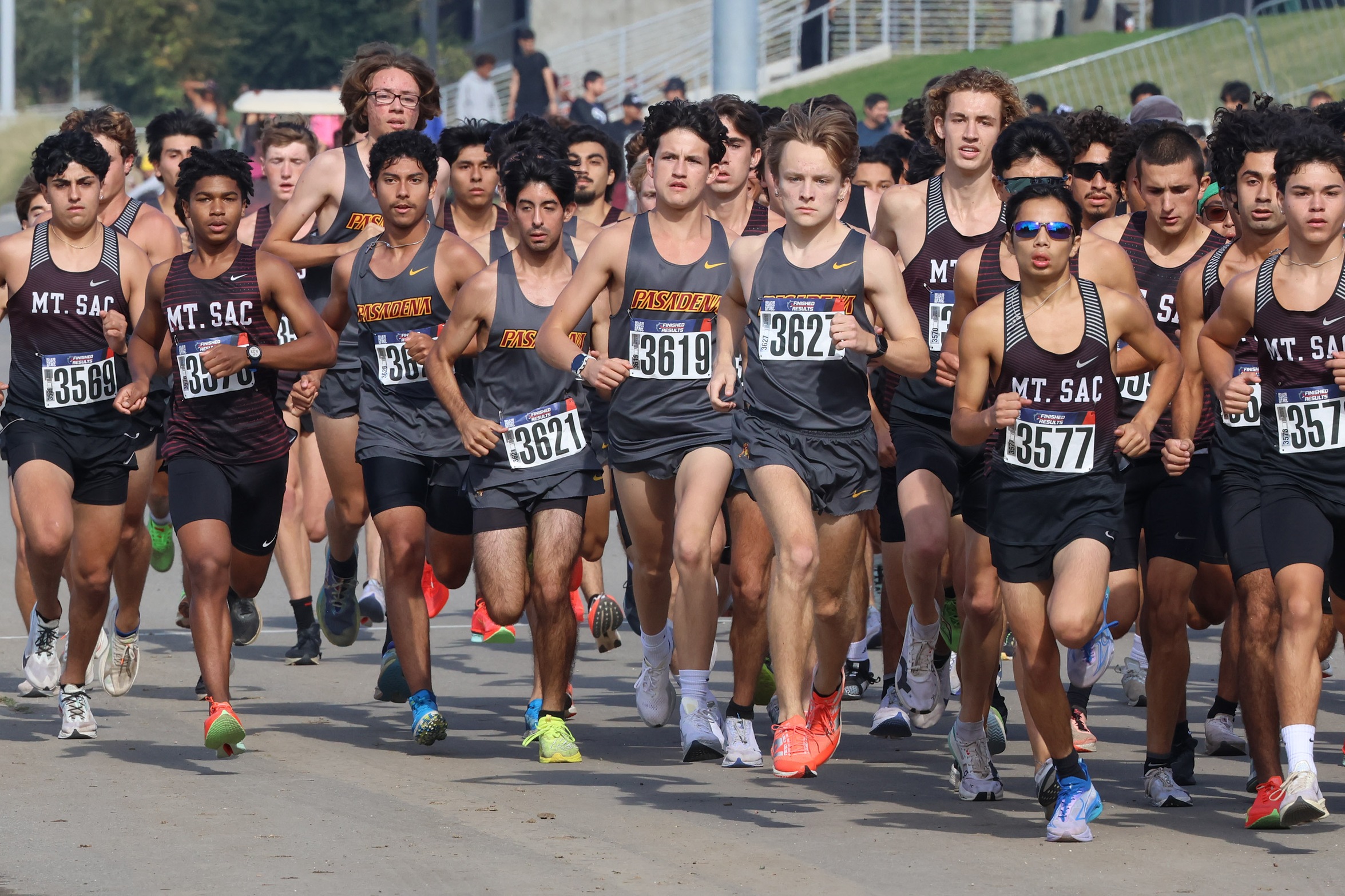 The Lancers men's cross country team in action (photo by Richard Quinton).