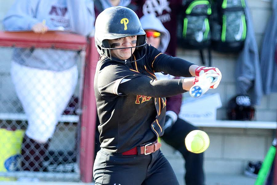 Alex Howard takes a cut during the Lancers season opener at Antelope Valley College on Friday, photo by Richard Quinton.