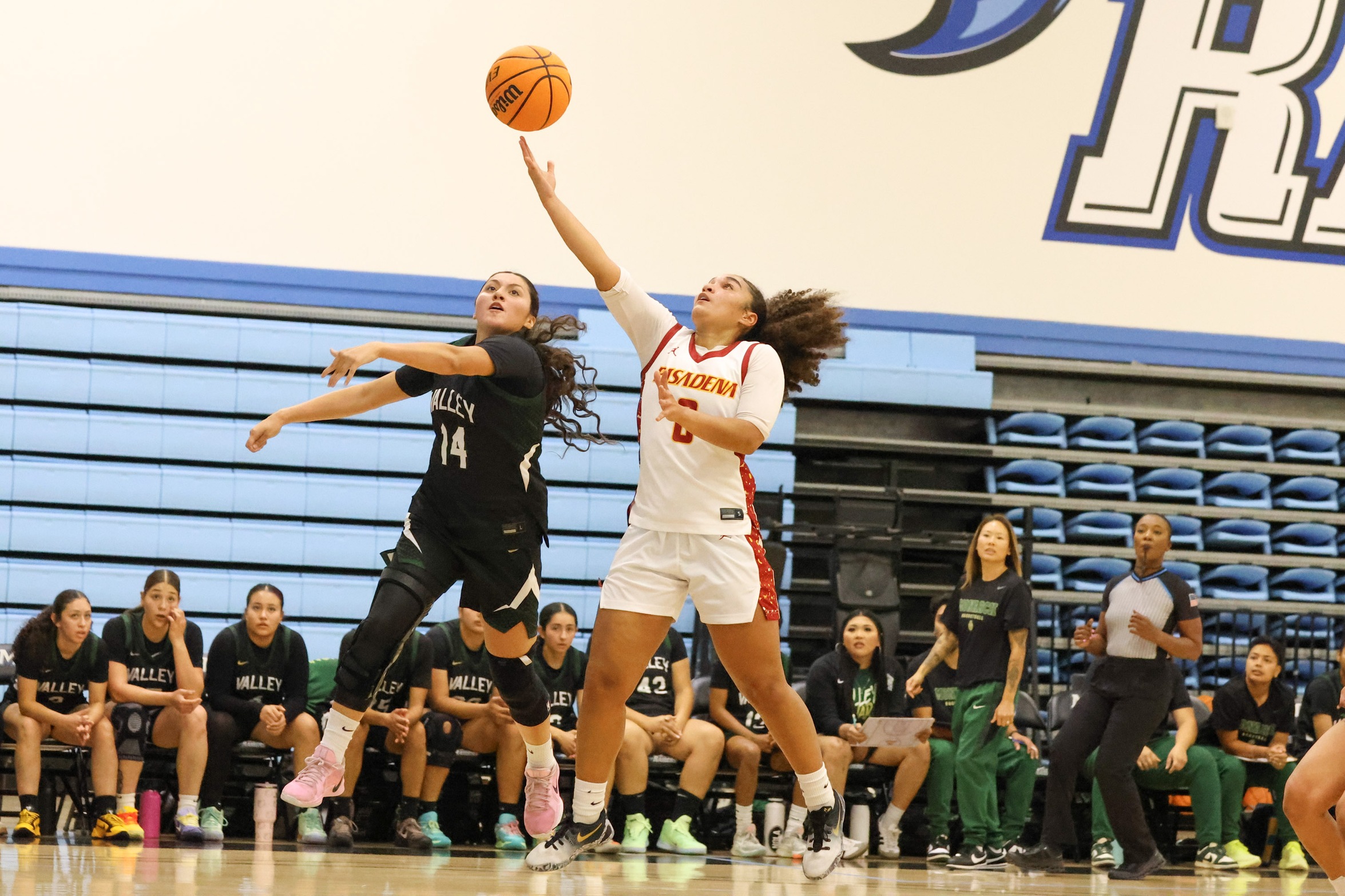 Monica Menzies goes up for a shot during the Moorpark Invitational (photo by Richard Quinton).