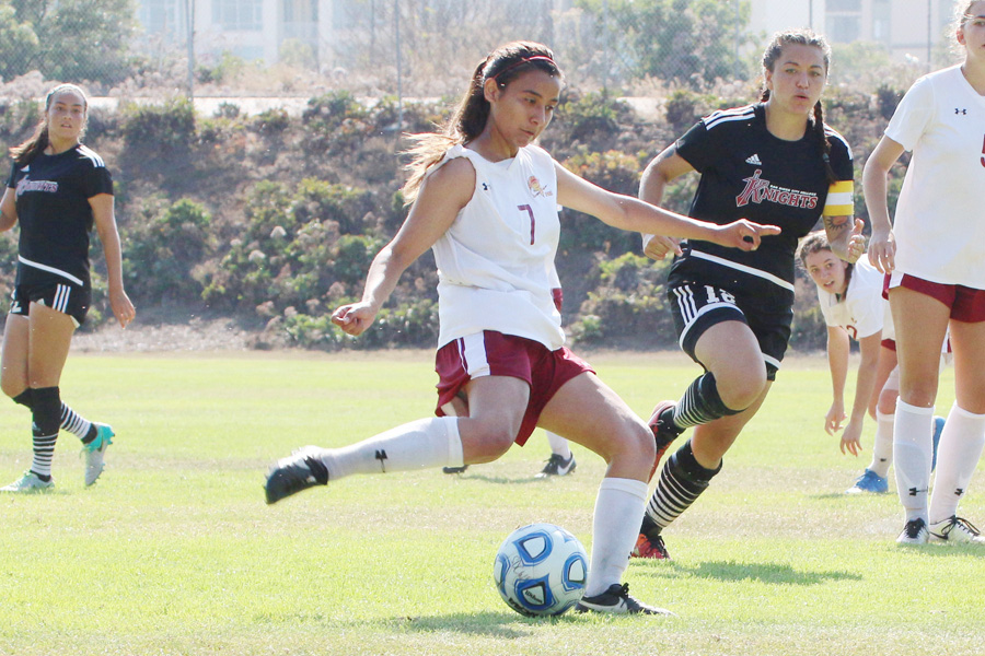 Stephanie Esparza was one of five different goal scorers for the Lancers in their sixth straight win Tuesday.