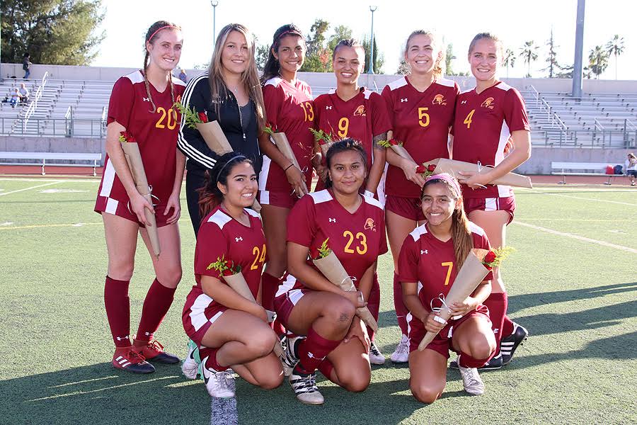 The PCC sophomores were recognized in a pre-game ceremony in the team's home finale Tuesday, photo by Richard Quinton.