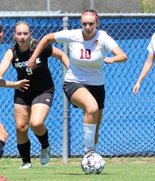 Megan Schmidt scored two goals in PCC's win on Tuesday (photo by Richard Quinton).