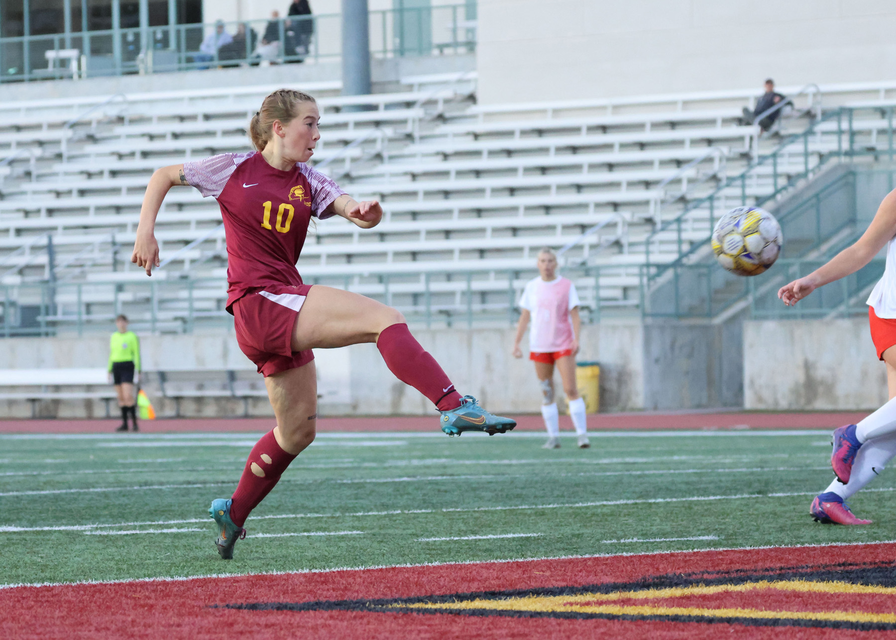 Iris Pollard scored PCC's only goal in Saturday's playoff defeat (photo by Richard Quinton).