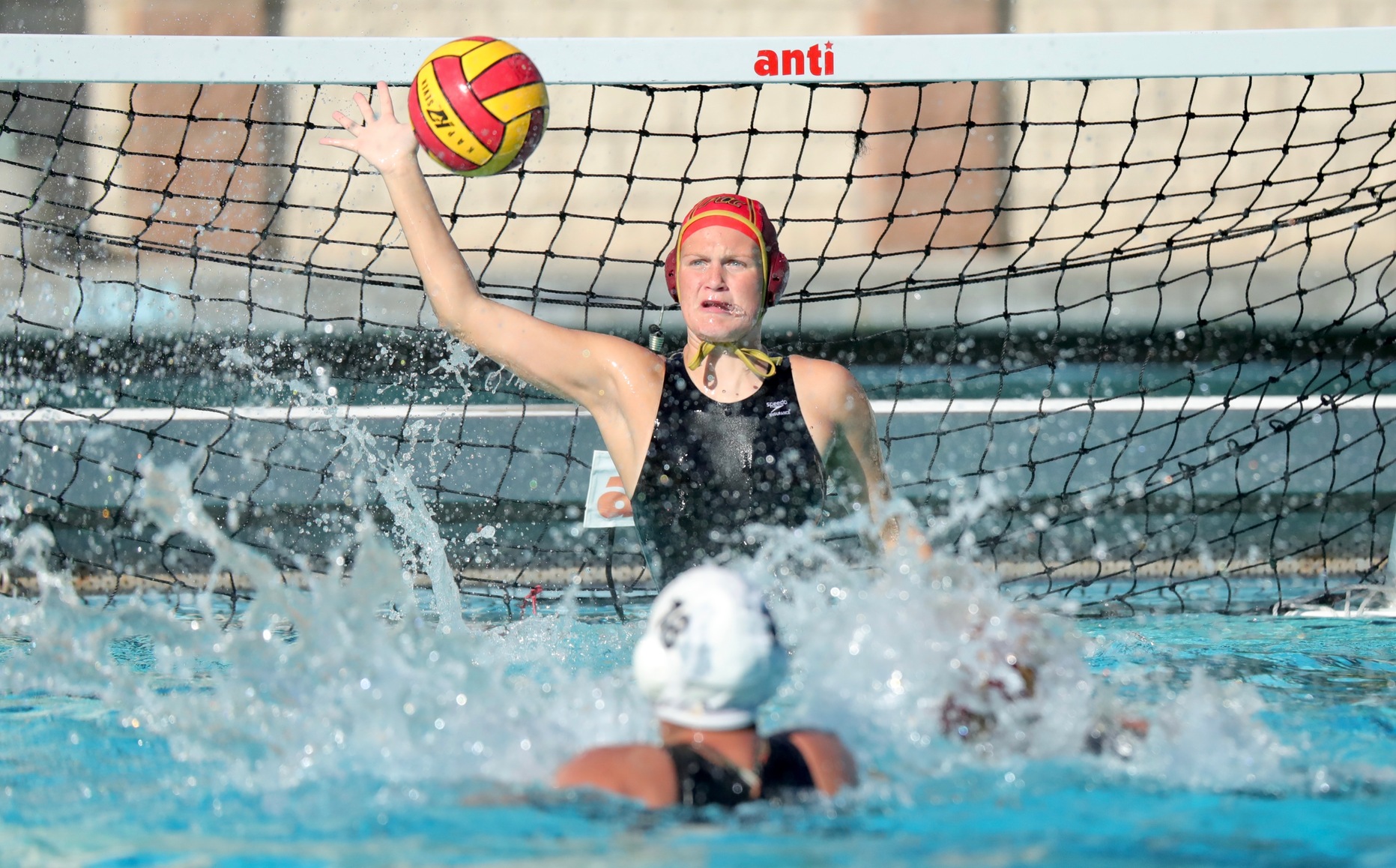 Lancer goalie Erin Coad makes a save during a recent match, photo by Michael Watkins.