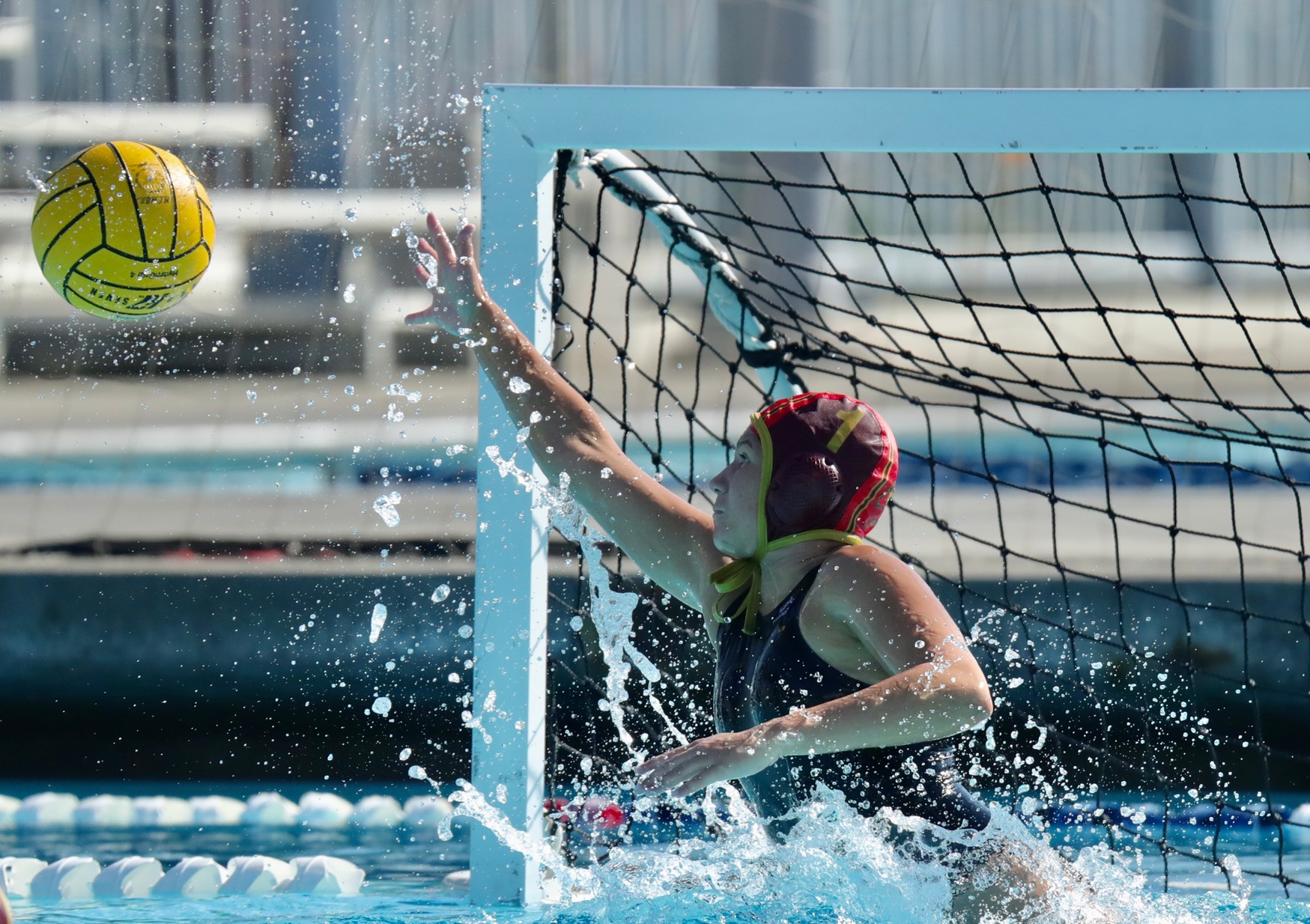 Jackie Collier with save in a recent match, photo by Michael Watkins.