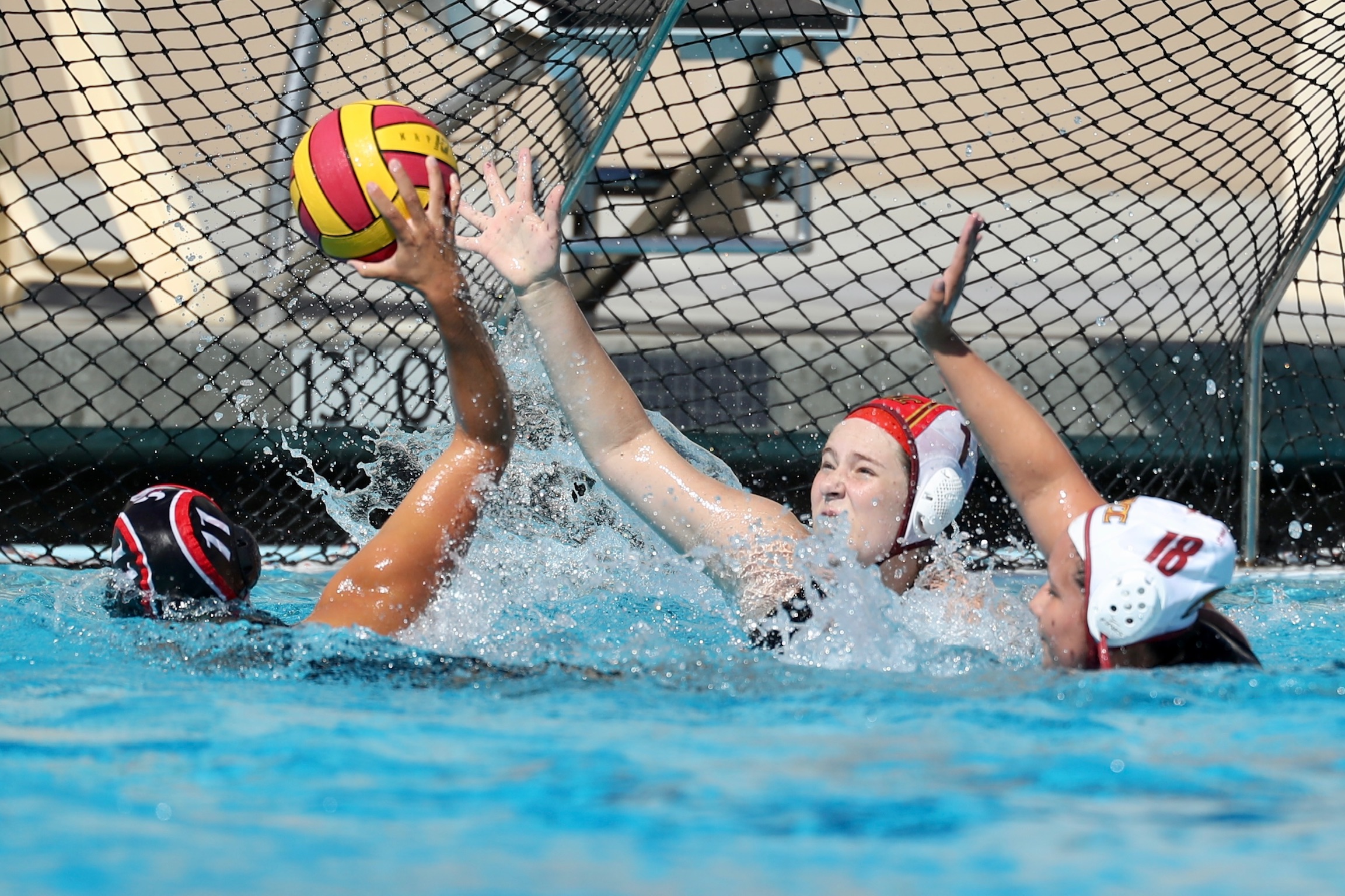 Gloria Gray (1) and Mia Hernandez (18) in action in a game earlier this season.